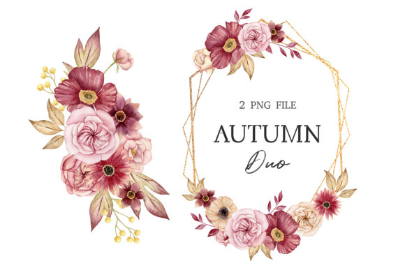 Autumn Floral Wreath and Bouquet Clipart: A Perfect Addition to Your Creative Projects