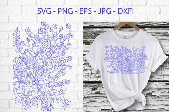 Boho Flowers, Doodle Floral Outline: A Versatile Design for Creative Projects