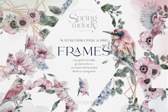 Discover the Elegance of Watercolor Floral Rose Gold Frames PNG