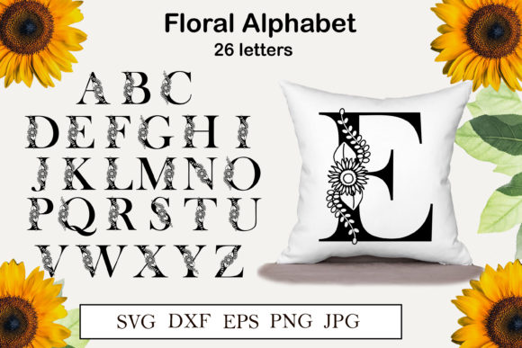 Discover the Versatile Floral Sunflower Alphabet 26 Letters