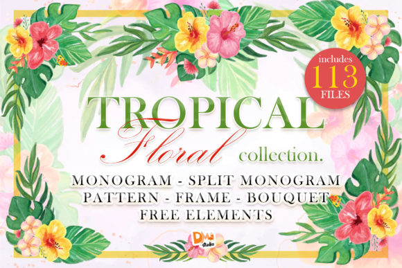 Discover the Versatility of Mini Bundle Tropical Floral WaterColor