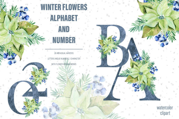 Embrace the Elegance of Watercolor Winter Floral Alphabet PNG for Your Creative Projects