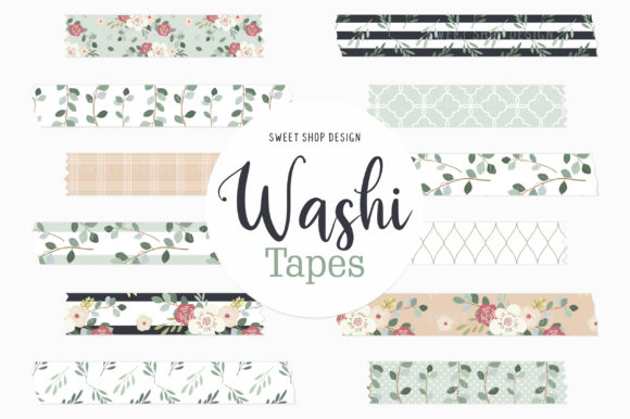 Enhance Your Digital Planner with FLORAL EUCALYPTUS Digital Washi Tape