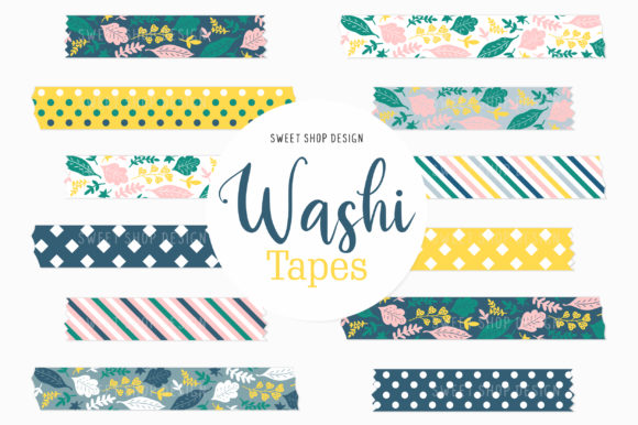 Enhance Your Digital Projects with FRESH FLORAL Washi Tape Clipart