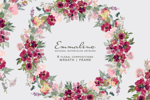 Explore Creativity with Burgundy Floral Clipart
