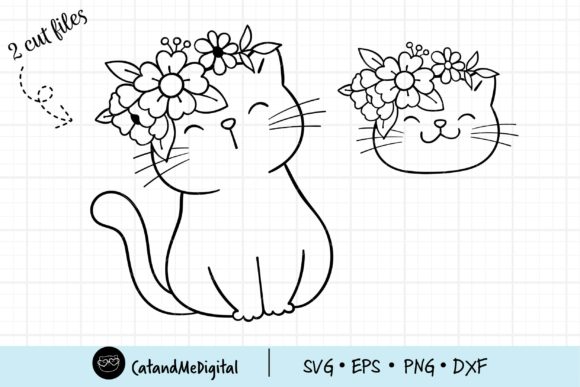 Explore Creativity with Floral Cat Svg Cutting File