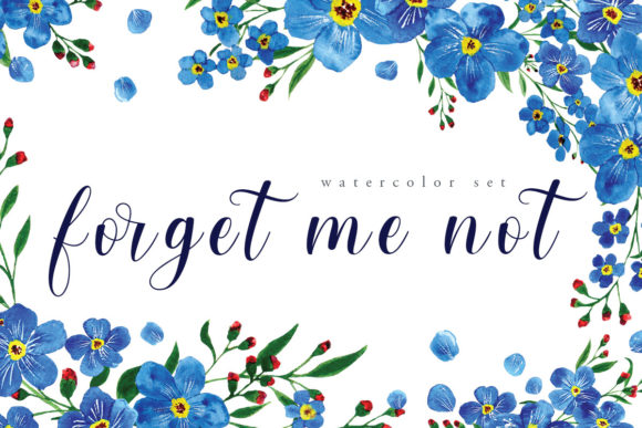 Explore the Beauty of Watercolor Floral Set forgetmenot