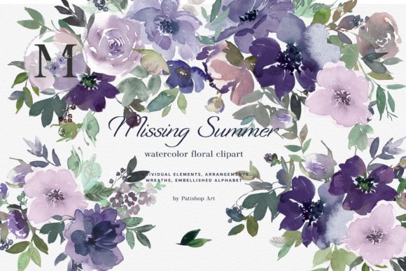 Explore the Versatile Watercolor Floral Clipart Set