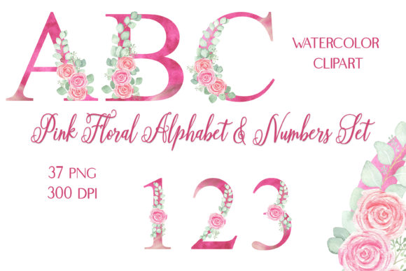 Explore the Versatility of Watercolor Pink Floral Alphabet Clipart