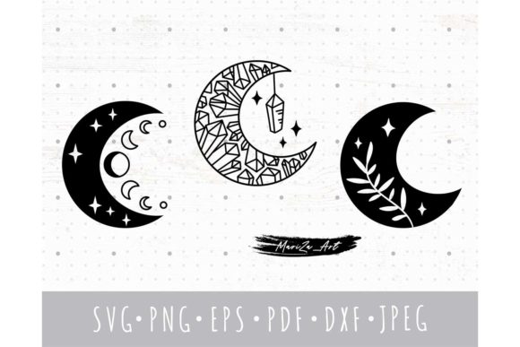 Floral Moon Boho Crystal Moon SVG Bundle: A Versatile Design Solution