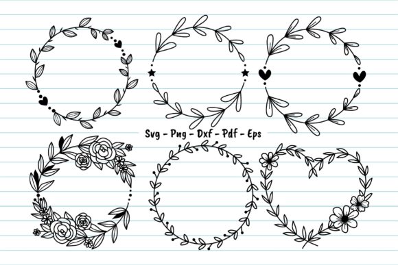 Floral Round Frame SVG and Wreath Designs