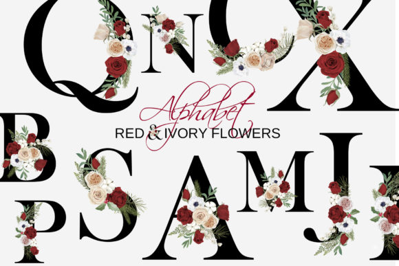Floral Wedding Alphabet Clipart: A Versatile Tool for Creative Projects