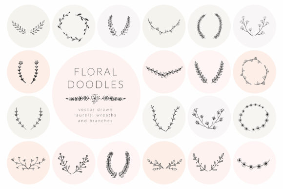 Hand Drawn Floral Doodles Vol.4. Laurels