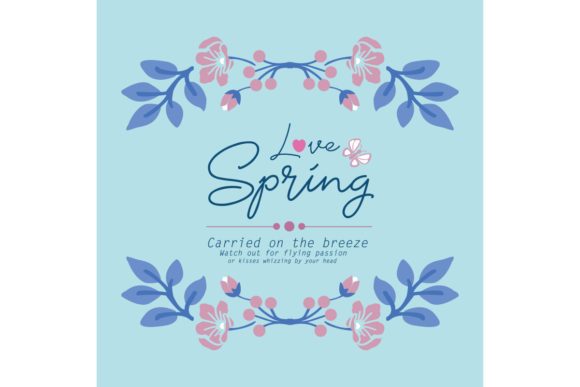 Modern Spring Love Card: A Beautiful Blend of Leaf and Pink Floral Frames