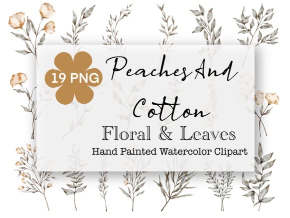 Peaches Cotton Floral Leaves Watercolor: A Versatile Artistic Resource