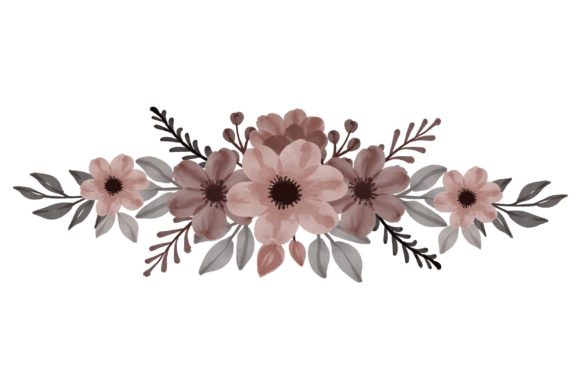 Set of Brown Floral Watercolor Frame: A Versatile and Elegant Design Solution