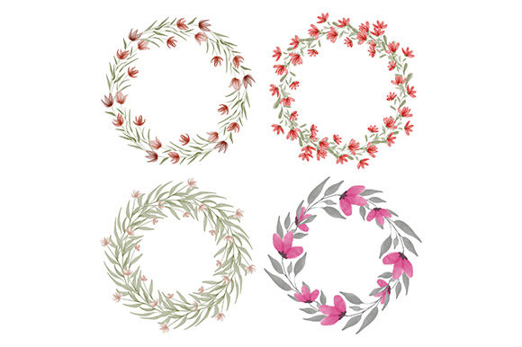 Watercolor Red Floral Circle Wreath: A Versatile and Elegant Design