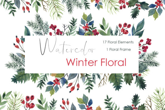 Watercolor Winter Floral Wreath. Holiday: A Versatile and Charming Addition to Your Creative Projects